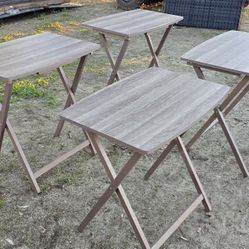 Folding wooden table set