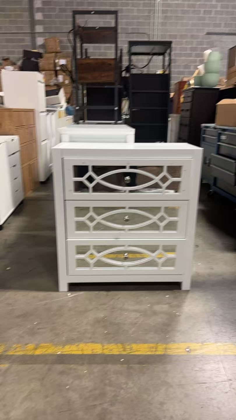 White mirrored Night stand $60