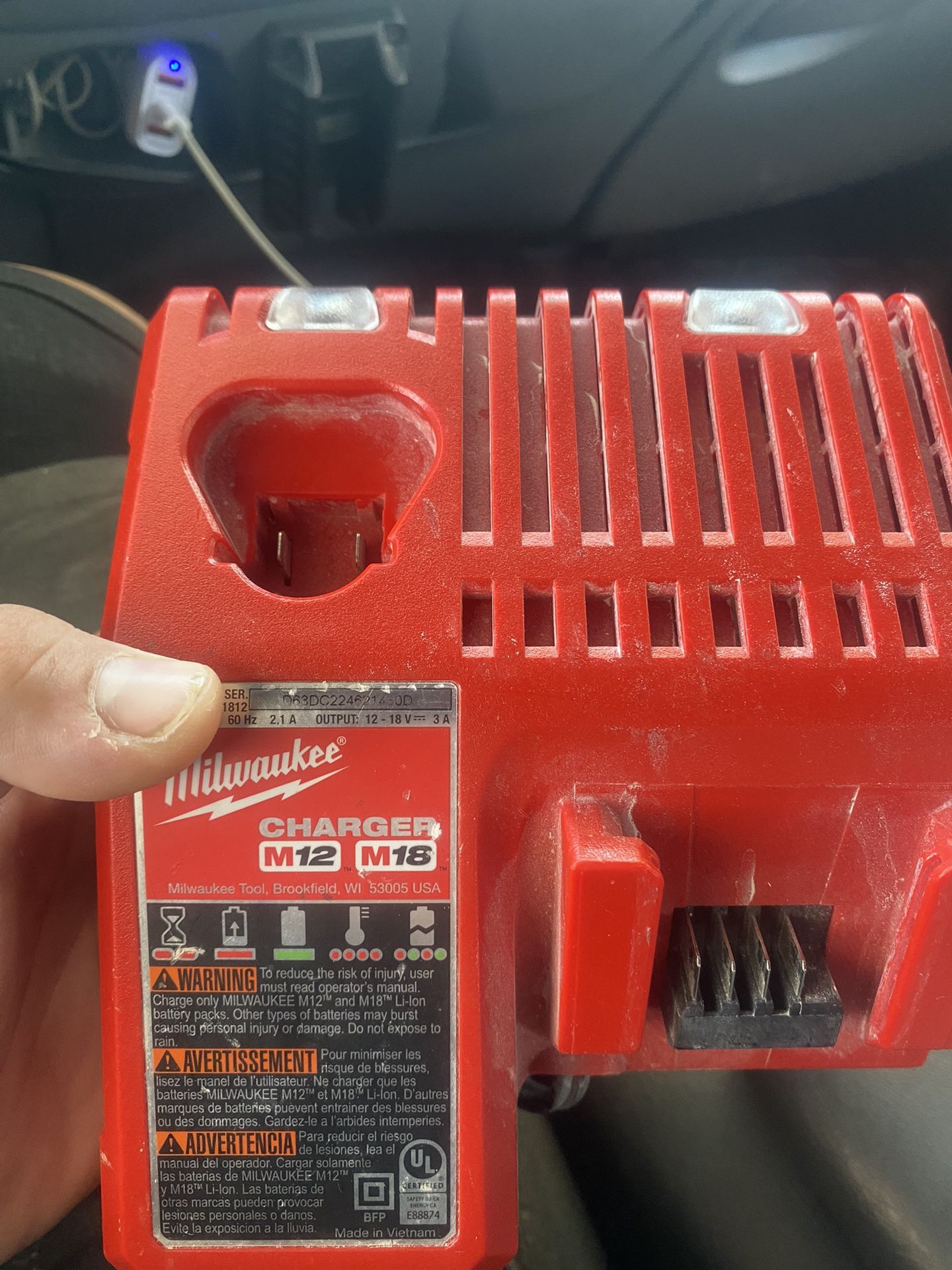 Milwaukee M18 M 12 Battery Charger Great Condition Works Great