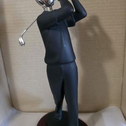 Golfer Black Resin With Silver Accents