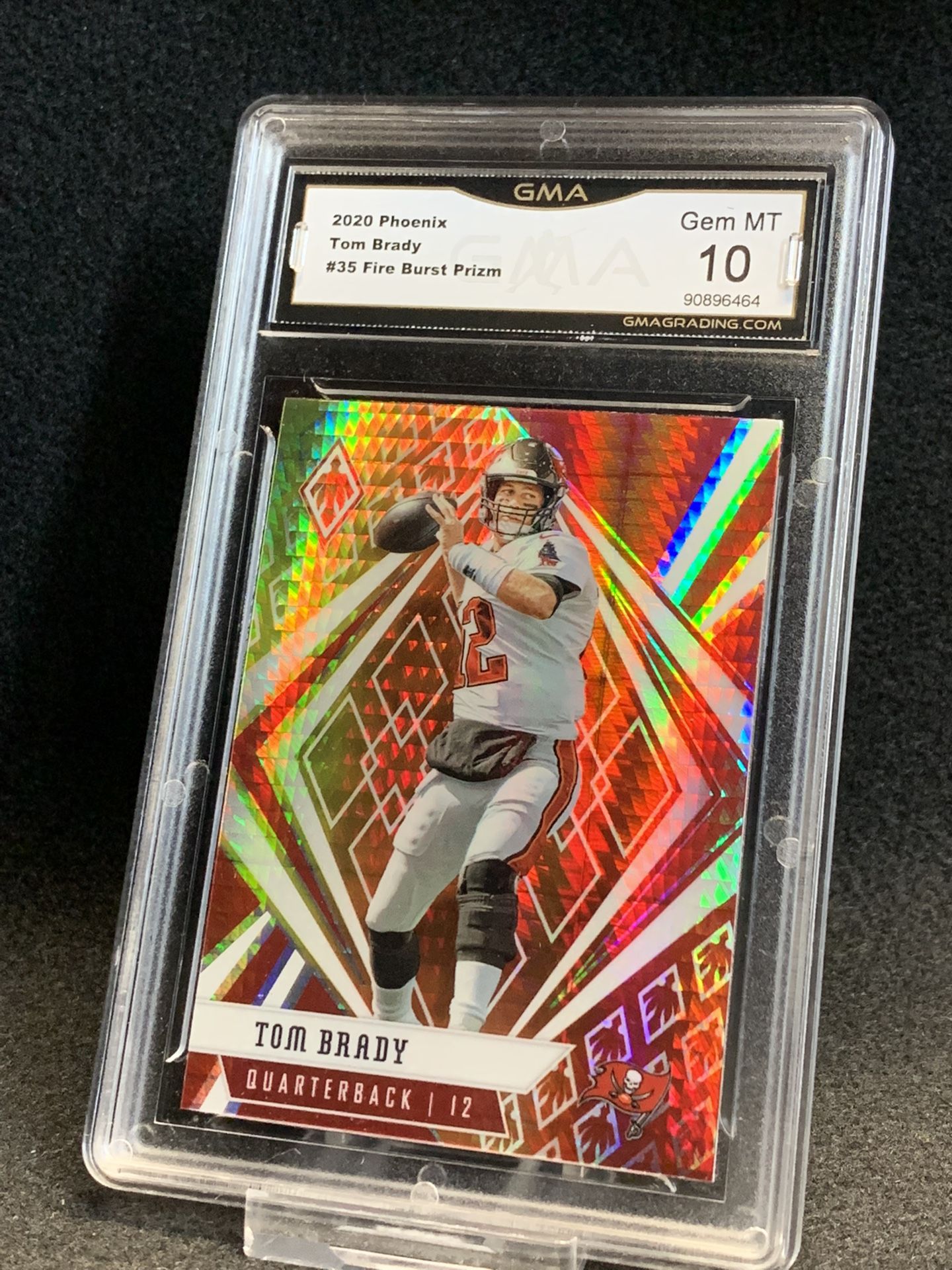 2020 Phoenix 🔥 Tom Brady 🔥 Fire Burst Prizm GMA 10 Mint 💎 - Tampa Bay Buccaneers