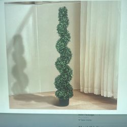NEW 5FT Artificial Spiral Tree. 1Pc Topiary Trees w/ Pot for Outdoor Fall Decorations Front Porch Indoor Home Standing Fake Green Decor 