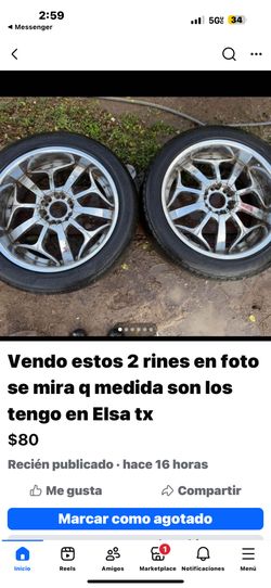 El vendo Dos Rines En Foto Se Mira La Medida