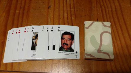 Vintage Saddam Husayn playing cards