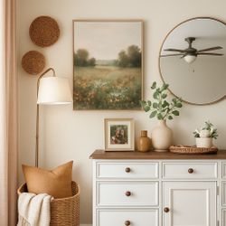 Farmhouse Charm: Solid Wood Dresser with Original Wood Hardware