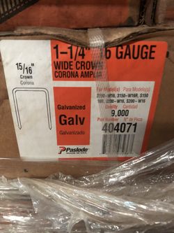 Paslode staples 15/16 crown 1 1/4 long