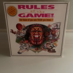 Rules of the Game! for those of you who THINK you know.Sports Board Game