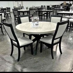 5 Pc Modern Round Dining Table Great Price & Financing Available