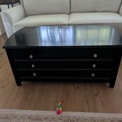 Solid Wood Coffee Table with Drawers 
