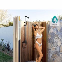 Stainless Steel Wall Mounted Outdoor Shower Black  C56 B