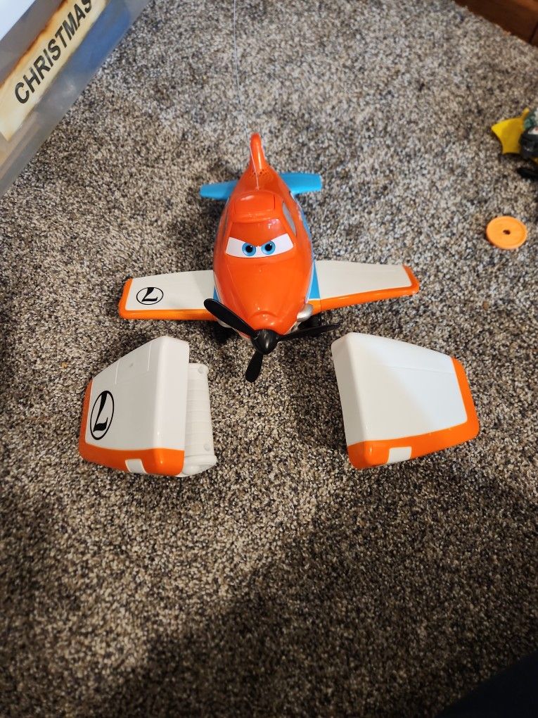 2013 Disney Planes Pilot Pals Dusty Crophopper RC Wing Remote Control Works!