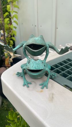 Frogs Sculpture Leap Frog Flower Frog Incense Holder Decor Vintage#29
