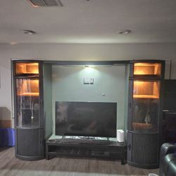 *UNIQUE* Hand Made Oak Entertainment Center MUST SEE!