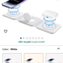 Wireless Charger, Magnetic Foldable 3 in 1 Mag-Safe Charger