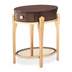 Camellia Field Warm Pecan End Table with Drawer