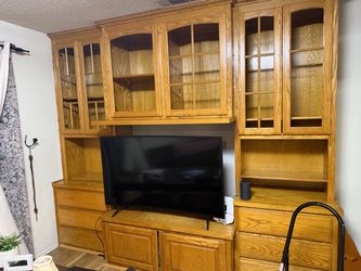 Solid real wood entertainment center or kitchen cabinets