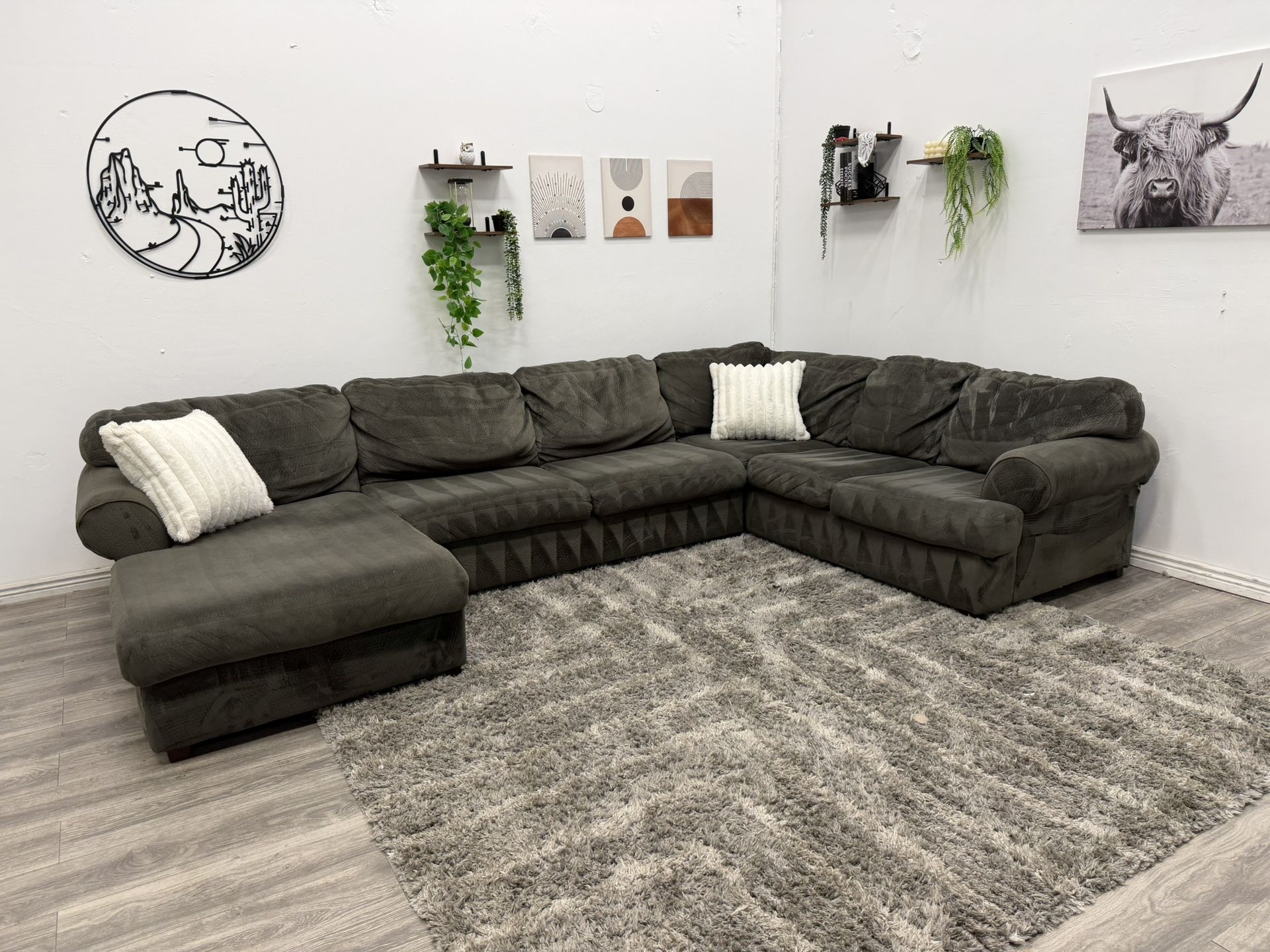 Green Sectional Couch - Free Delivery