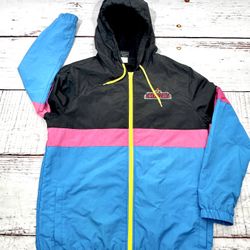 Universal Studios Windbreaker Jacket Mens Large Retro Colorblock Lightweight 
