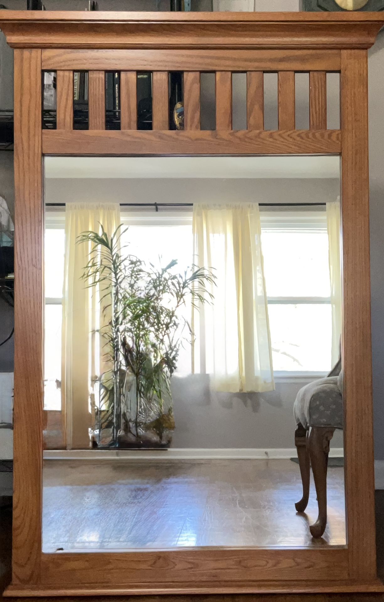 Oak Frame Large Wall Mirror 33”x48”  