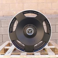 Brand New 22x10 Maybach Style Satin Black Wheels 5x112 ET42 Fits Mercedes-Benz S-Class