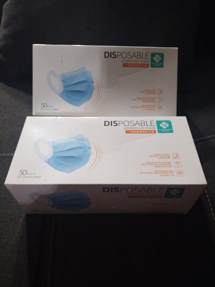 Disposable Protective Face Masks 2pk