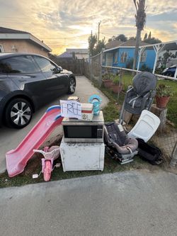 Free Kids Slide, Microwave, High Chair, Car Seat, Tricycle, Metal Container
