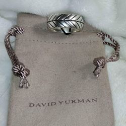 David Yurman Mens Chevron Sterling Silver Ring Size 10 With Pouch