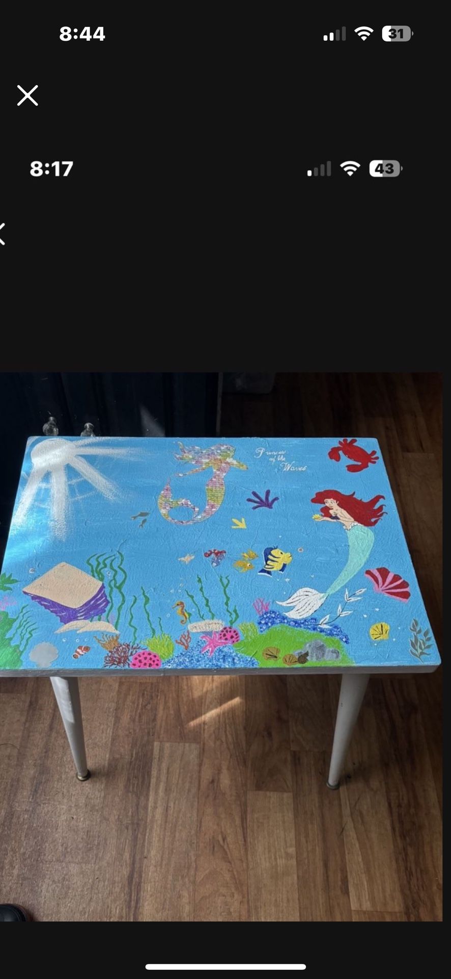 Little girls mermaid desk