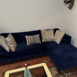 Blue Velvet Couch 