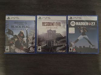 Assassin's creed black flag resynced , resident evil requiem  , madden 27 ps5 brand new