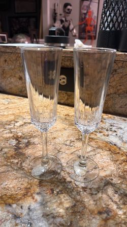 Crystal Champagne Flutes Set of 2