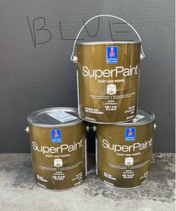 3 gallons Exterior Superpaint. Satin. Peacock Plume color