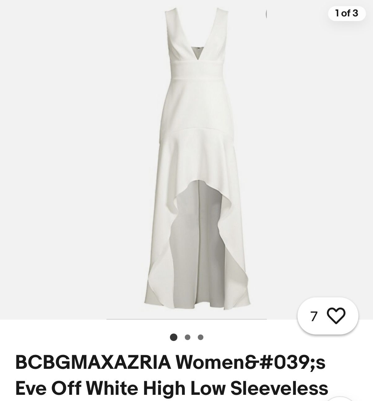BCBG MAXAZIRA Off White High Low Dress