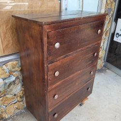 Vintage Wood Dresser, Antique Dresser Bedroom Furniture With Four Drawers 