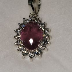 Sterling Silver Sapphire Pendent 