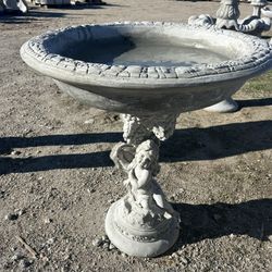 New Birdbath Made Out Of Cement 