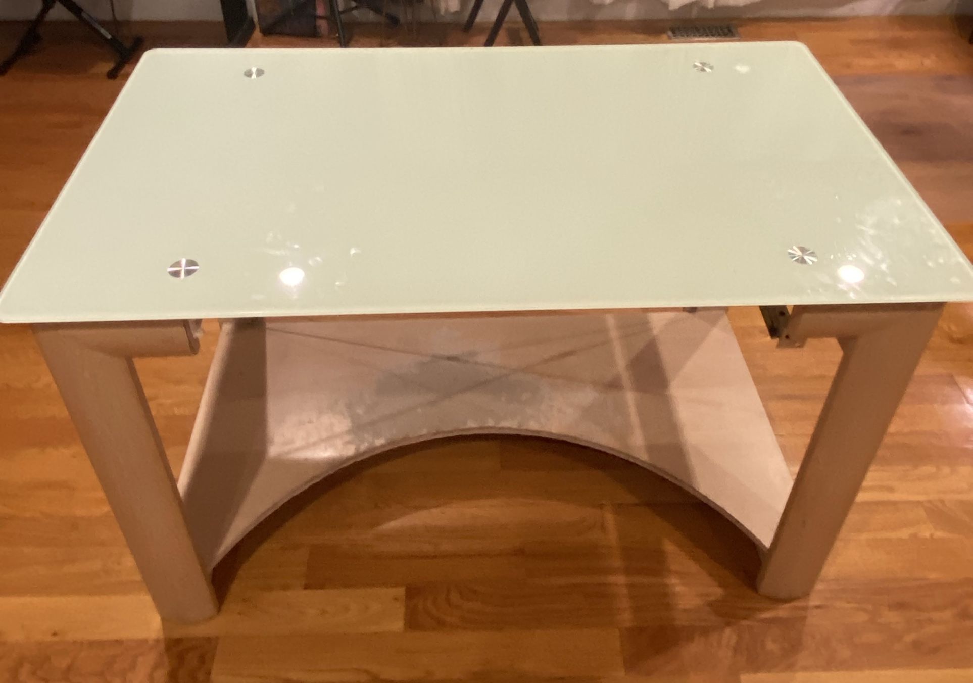 Extra Large IKEA Glass Top Desk For Sale