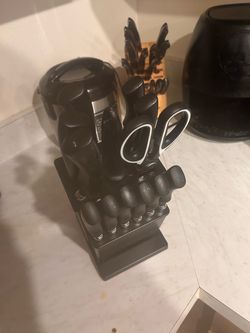Black Knife Block Set with Scissors