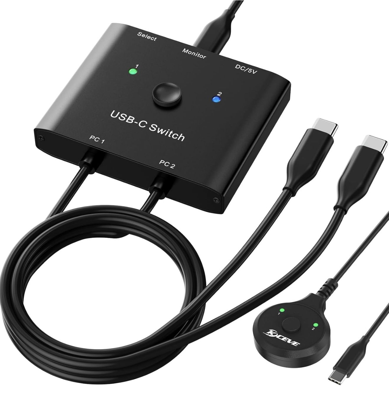 USB C Switch,Bi-Directional USB C Switcher 2 Computers,MLEEDA USB Type C KVM Switch 8K@60Hz 4K@120Hz Video/10Gbps Data Transfer