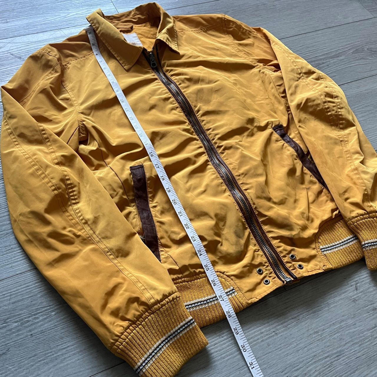 DIESEL ARCHIVE MUSTARD Y2K NYLON BOMBER DESIGNER JACKET MID 2000s ERA