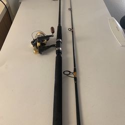 Black Beauty Fishing Rod, Reel, And Handle