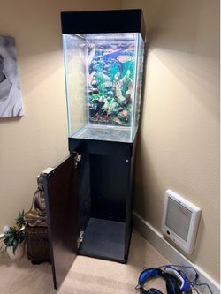 Tall Aquarium with light and storage.