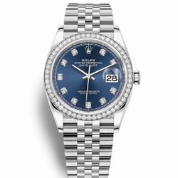 (500$)Rolex Datejust 36 Blue Diamond Dial Diamond Bezel Jubilee