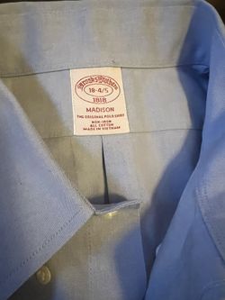Brooks Brothers 18-4/5 Madison Long Sleeve, Light blue Dress Shirt