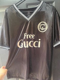 Custom throwback Free Gucci Black Soccer Jersey Size L/XL