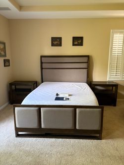 Queen Bed with Two Nightstands and Dresser