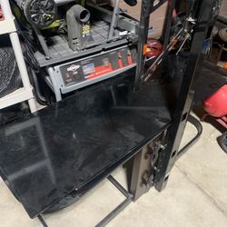 Black Television TV Stand Glass And Metal