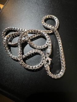 4mm 24” Franco Square 92.5 Italian silver chain