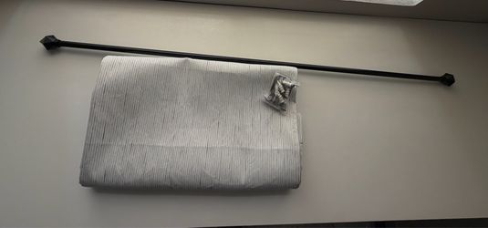 Blackout Curtain Panels (2-Pc, 37"x84") + Curtain Rod Set (48"-84")