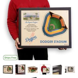 Dodger Stadium Views Wooden Wall Art